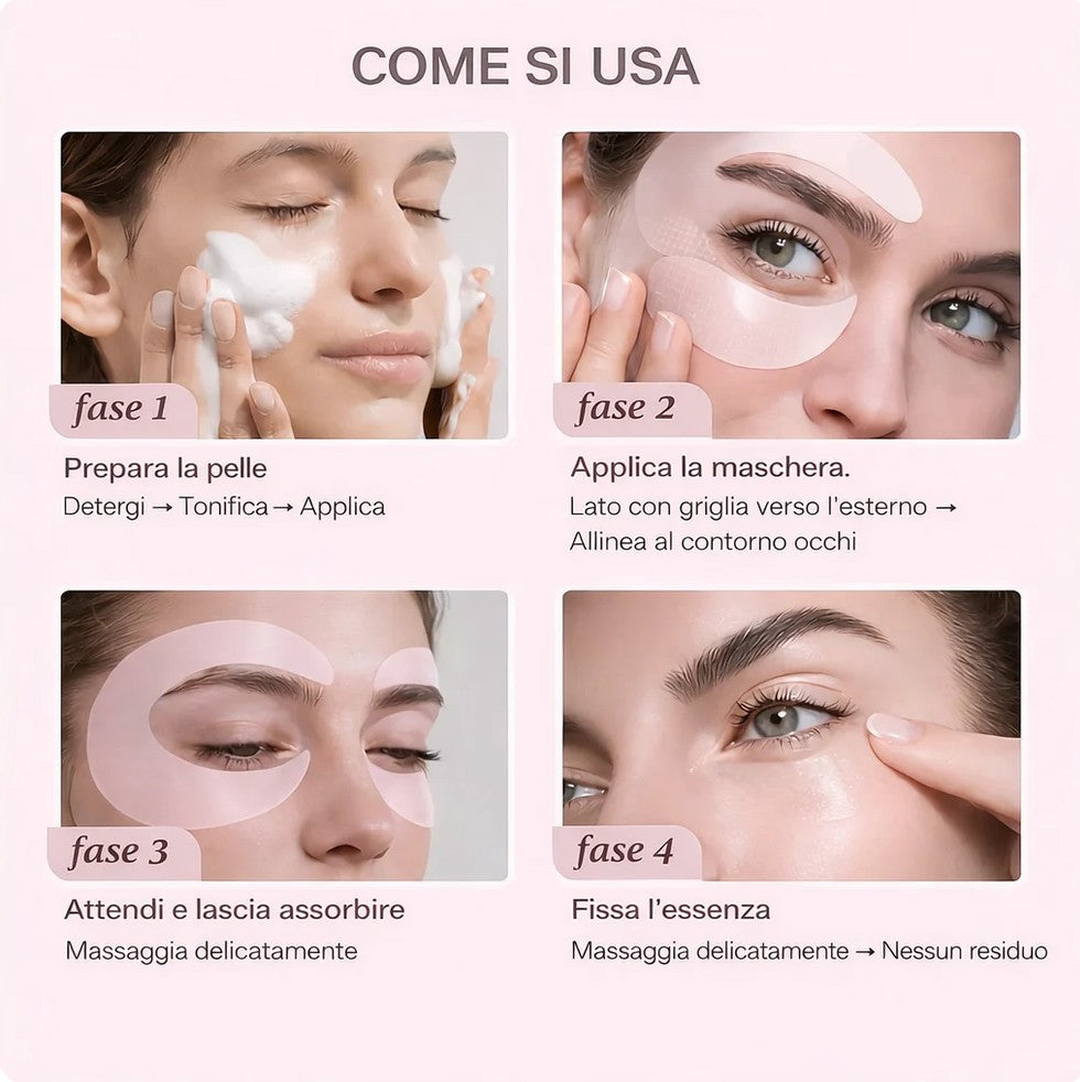 Maschera per gli occhi con biocollagene attivo