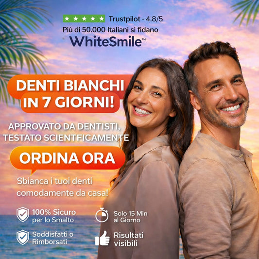 strisce sbiancanti whitesmile con tecnologia PPA+