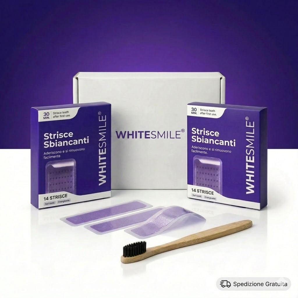strisce sbiancanti whitesmile con tecnologia PPA+