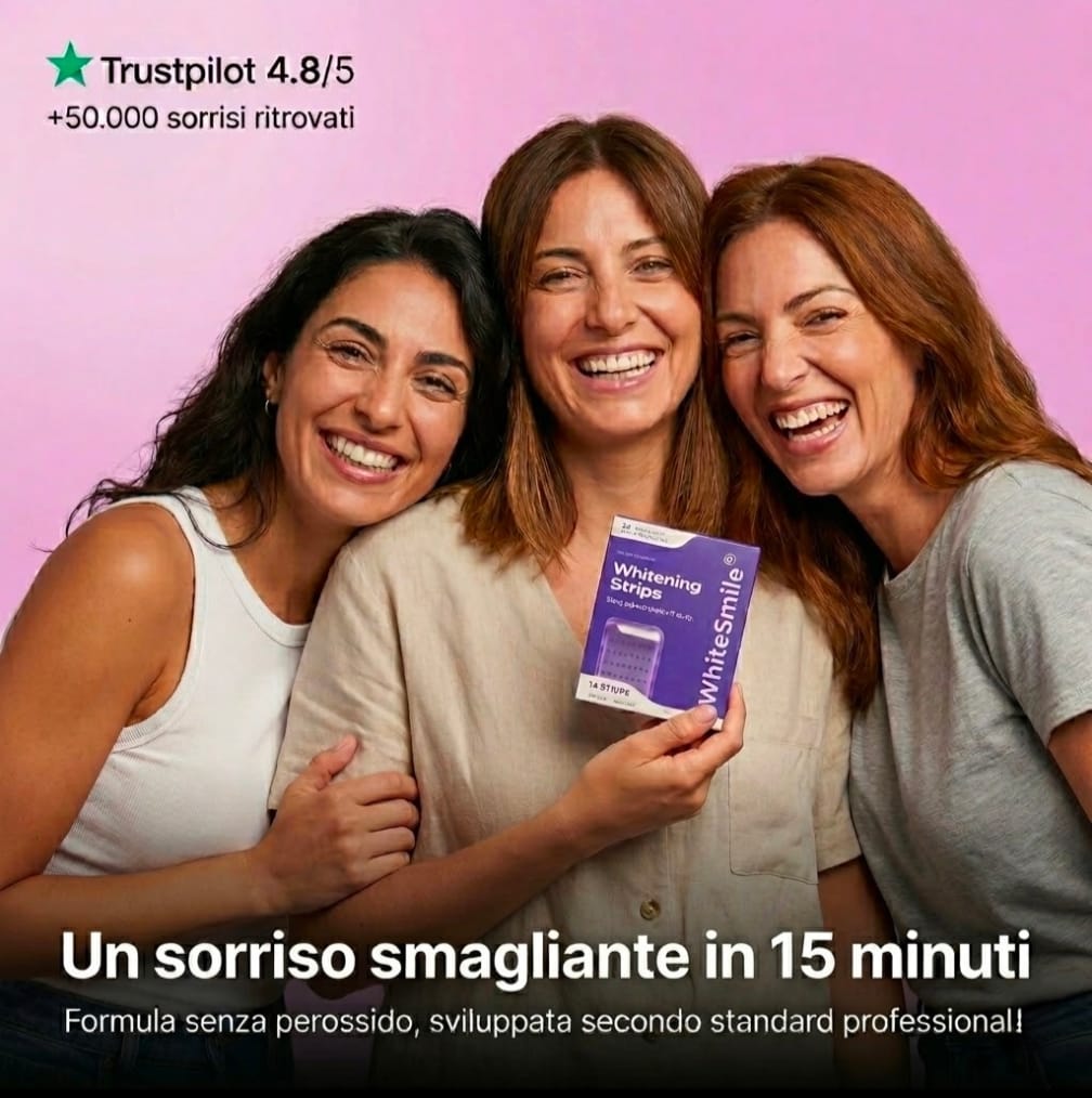 strisce sbiancanti whitesmile con tecnologia PPA+